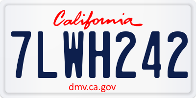 CA license plate 7LWH242