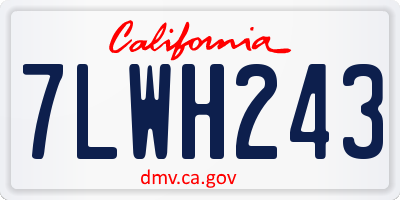CA license plate 7LWH243