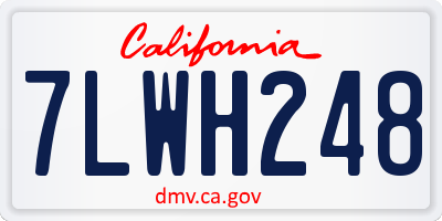 CA license plate 7LWH248