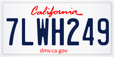 CA license plate 7LWH249
