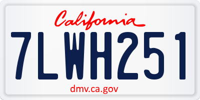 CA license plate 7LWH251