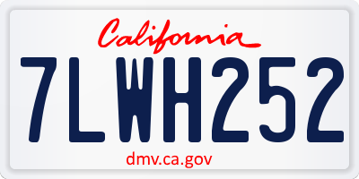 CA license plate 7LWH252