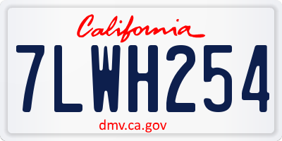 CA license plate 7LWH254