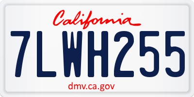 CA license plate 7LWH255