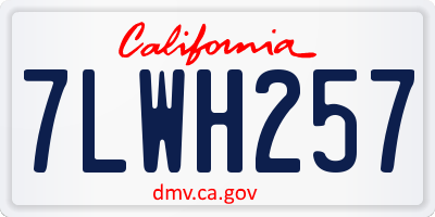 CA license plate 7LWH257