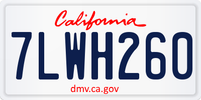 CA license plate 7LWH260