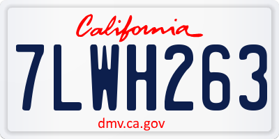 CA license plate 7LWH263