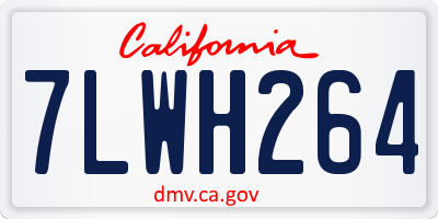 CA license plate 7LWH264