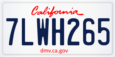CA license plate 7LWH265