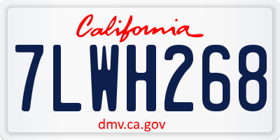 CA license plate 7LWH268