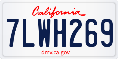 CA license plate 7LWH269