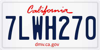 CA license plate 7LWH270