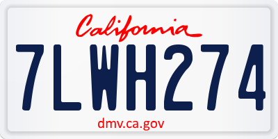 CA license plate 7LWH274