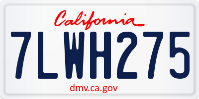 CA license plate 7LWH275