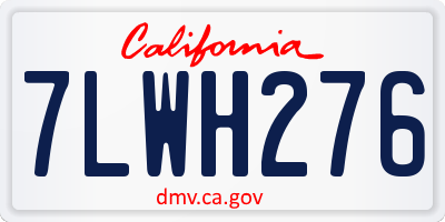 CA license plate 7LWH276