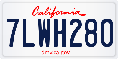 CA license plate 7LWH280