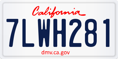 CA license plate 7LWH281