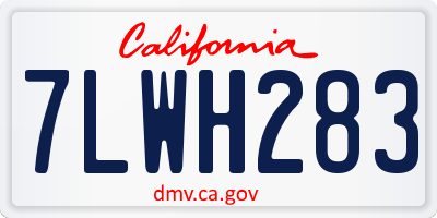 CA license plate 7LWH283