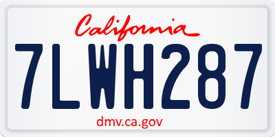 CA license plate 7LWH287