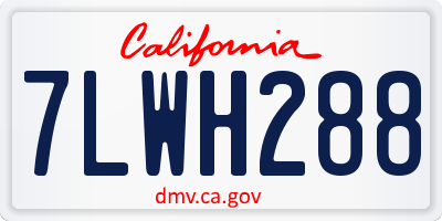 CA license plate 7LWH288