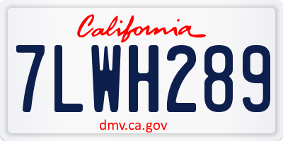 CA license plate 7LWH289