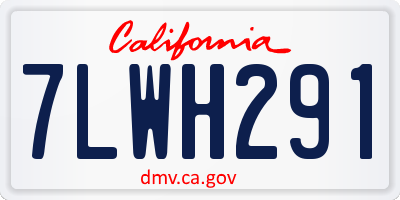 CA license plate 7LWH291