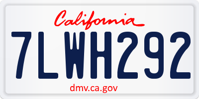 CA license plate 7LWH292