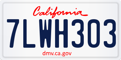 CA license plate 7LWH303
