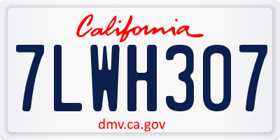CA license plate 7LWH307