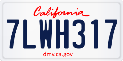 CA license plate 7LWH317