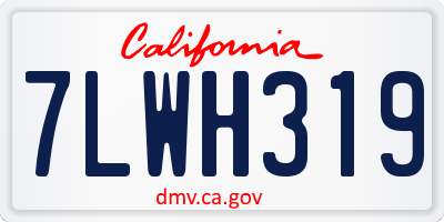 CA license plate 7LWH319