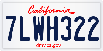 CA license plate 7LWH322