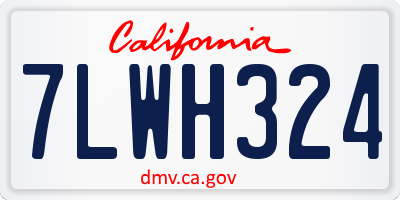 CA license plate 7LWH324
