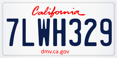 CA license plate 7LWH329