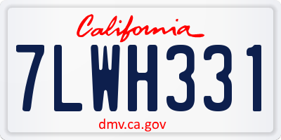 CA license plate 7LWH331