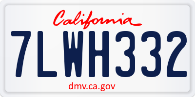 CA license plate 7LWH332