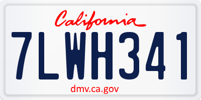 CA license plate 7LWH341