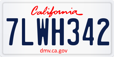 CA license plate 7LWH342