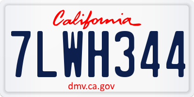 CA license plate 7LWH344