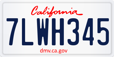 CA license plate 7LWH345
