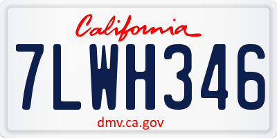 CA license plate 7LWH346