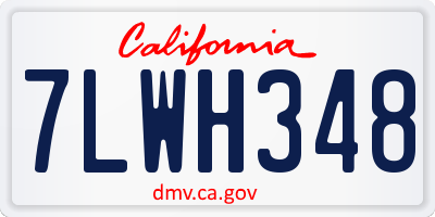 CA license plate 7LWH348
