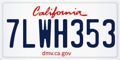 CA license plate 7LWH353