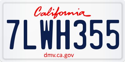 CA license plate 7LWH355