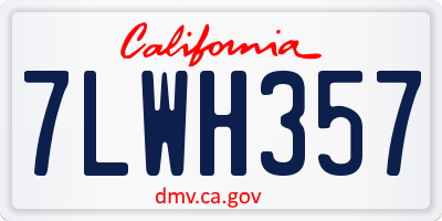 CA license plate 7LWH357