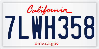 CA license plate 7LWH358