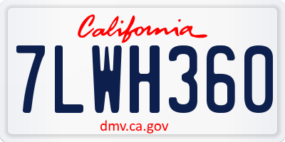 CA license plate 7LWH360