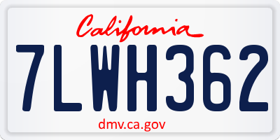 CA license plate 7LWH362