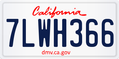 CA license plate 7LWH366