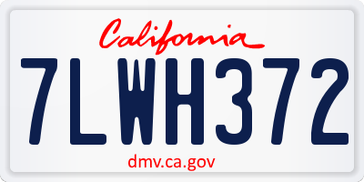 CA license plate 7LWH372